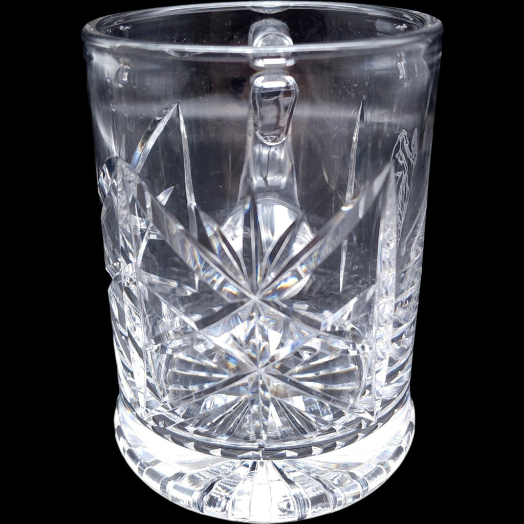 Tudor Crystal Etched Golfer Cut Crystal Glass Tankard Mug