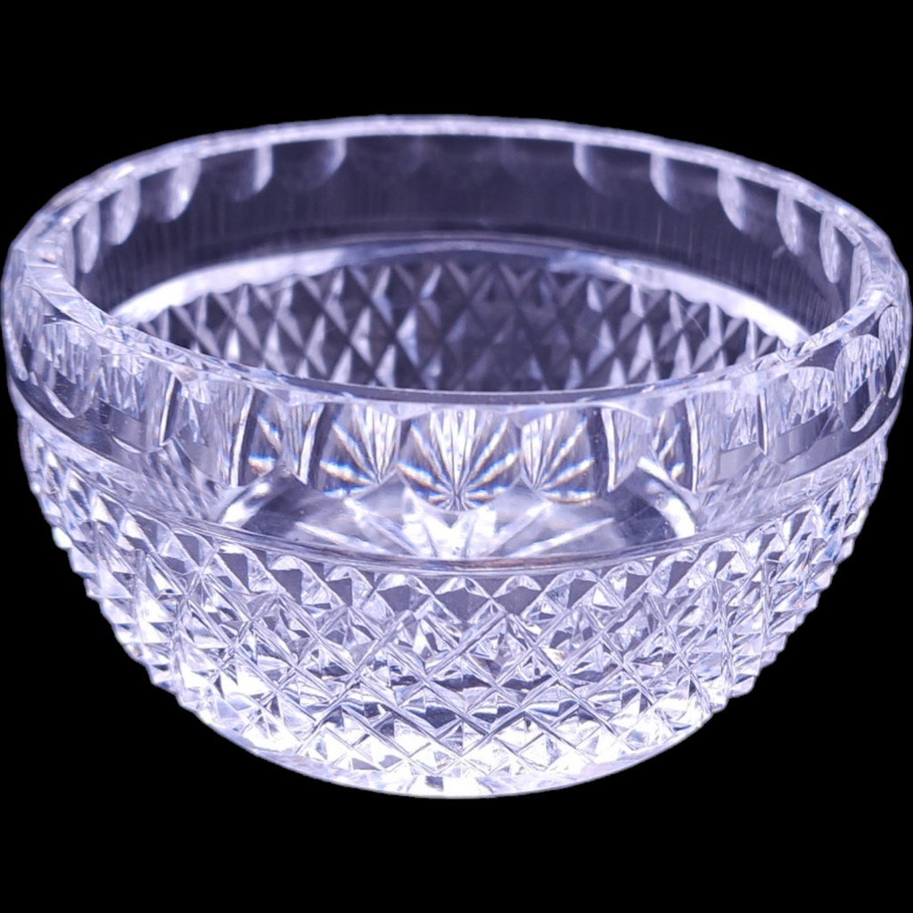 Waterford Crystal Colleen Short Stem Cut Panels & Cross Hatch Condiment Bowl