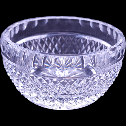 Waterford Crystal Colleen Short Stem Cut Panels & Cross Hatch Condiment Bowl