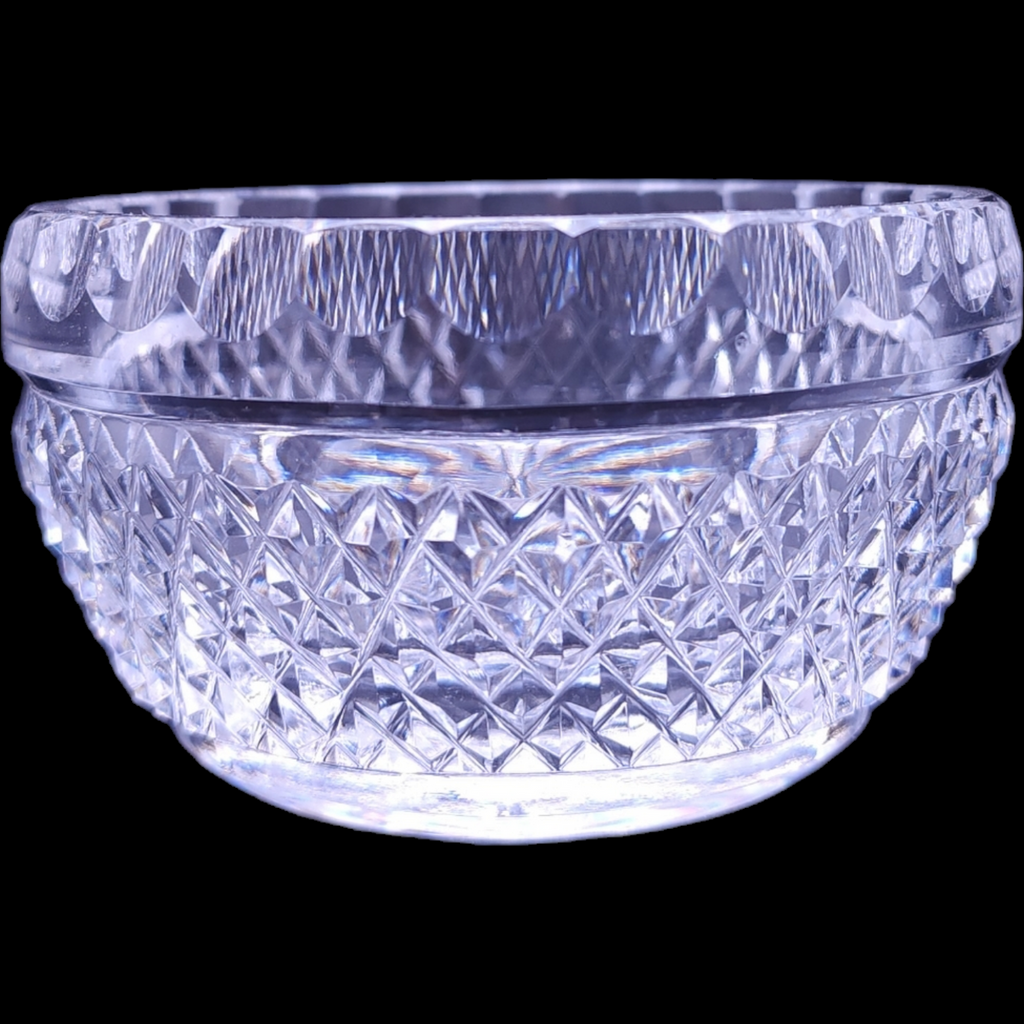 Waterford Crystal Colleen Short Stem Cut Panels & Cross Hatch Condiment Bowl