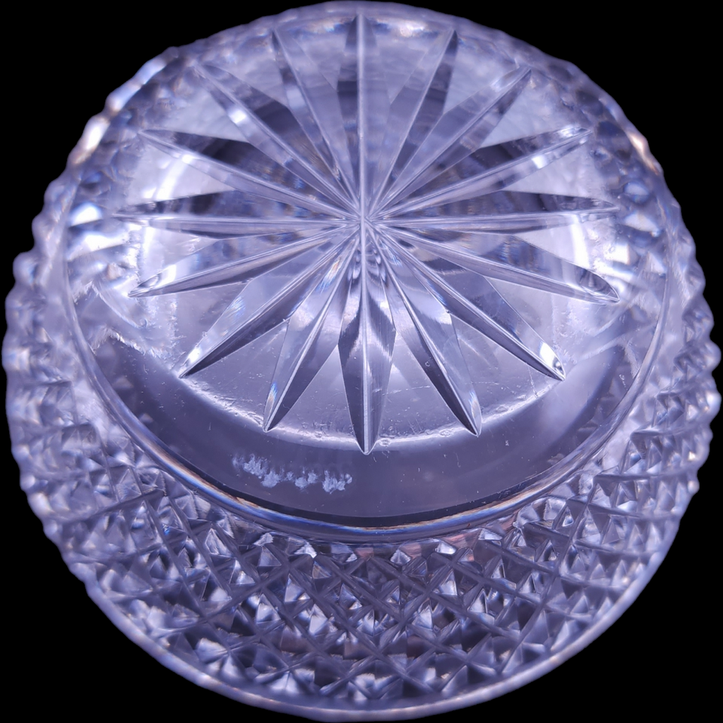 Waterford Crystal Colleen Short Stem Cut Panels & Cross Hatch Condiment Bowl