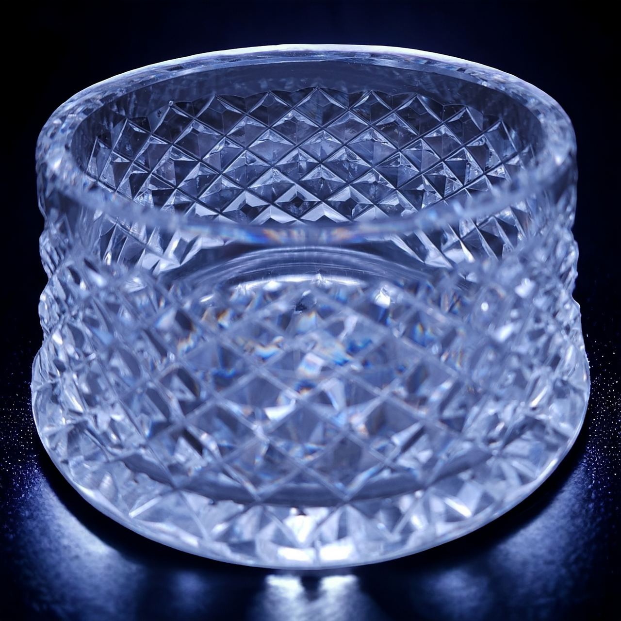 Waterford Crystal Cut Cross Hatch Alana Open Sugar