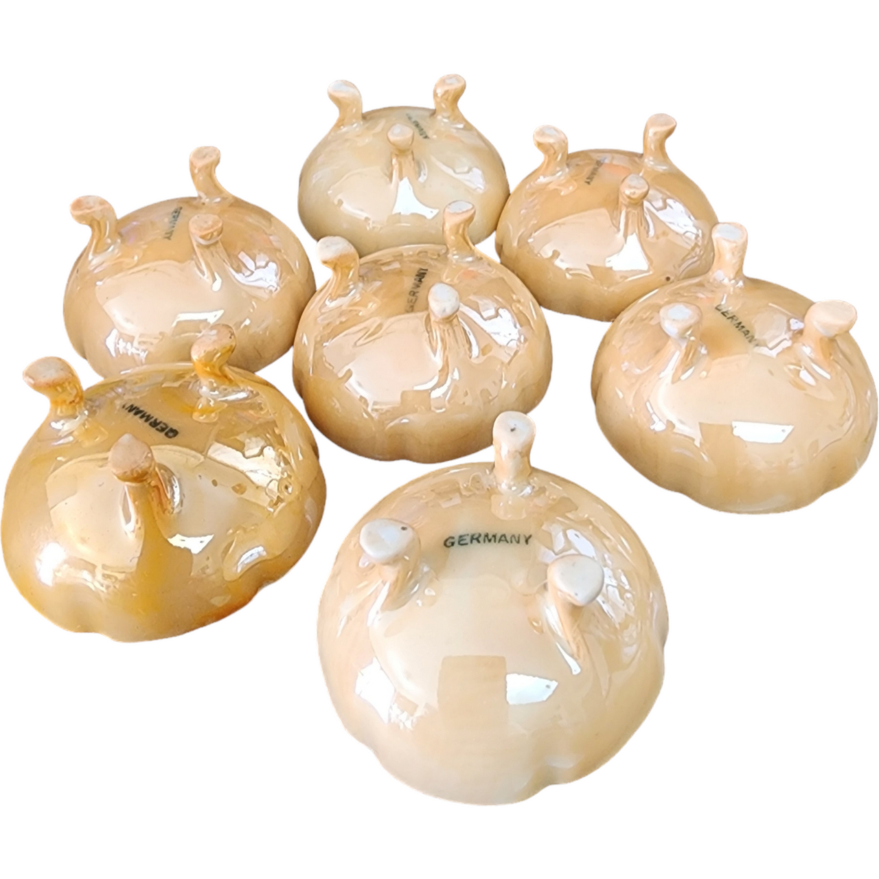 Western Germany Tan Luster Finish Salt Cellars Lot of 7