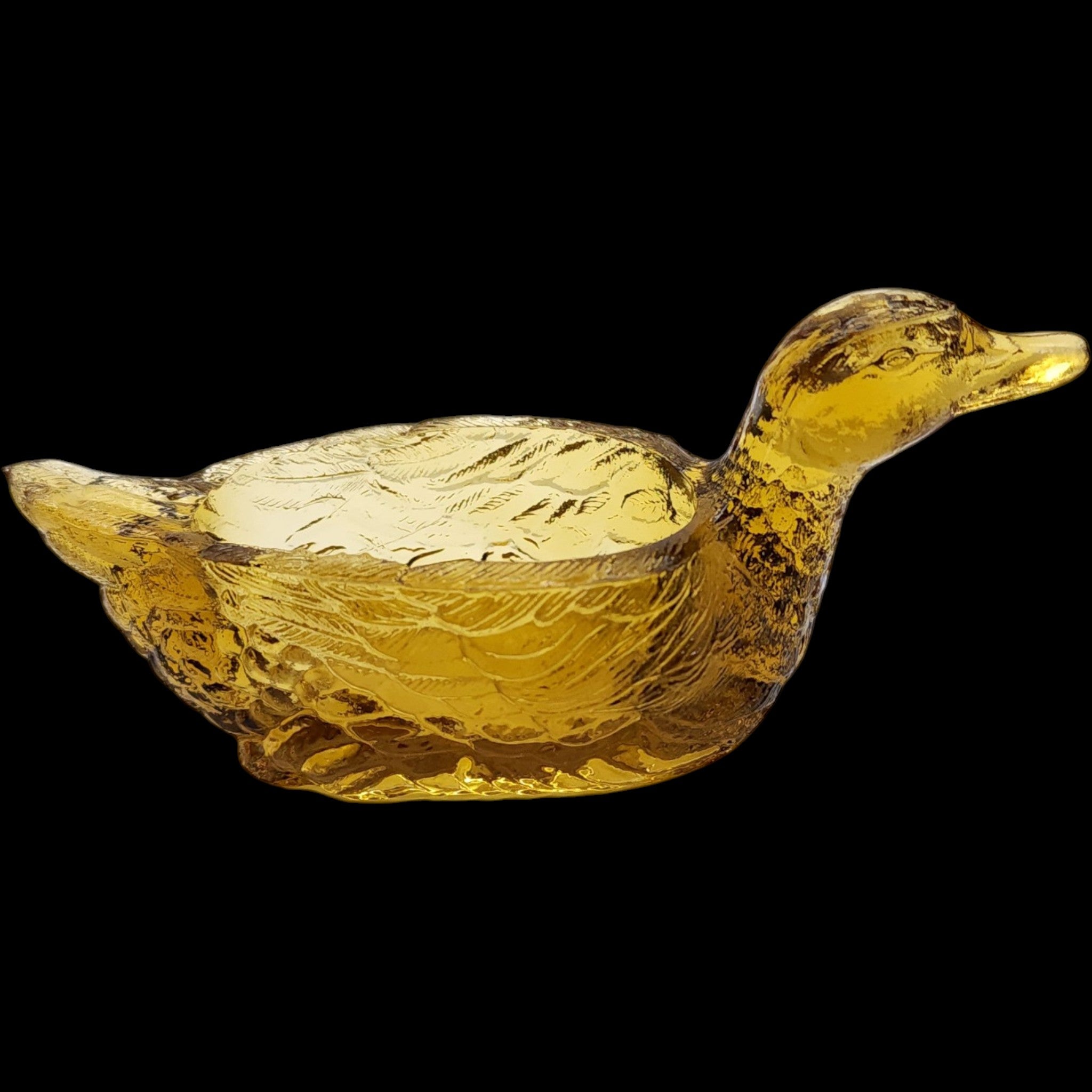 Westmoreland Amber Glass Duck Salt Dip Cellar Figural Dish