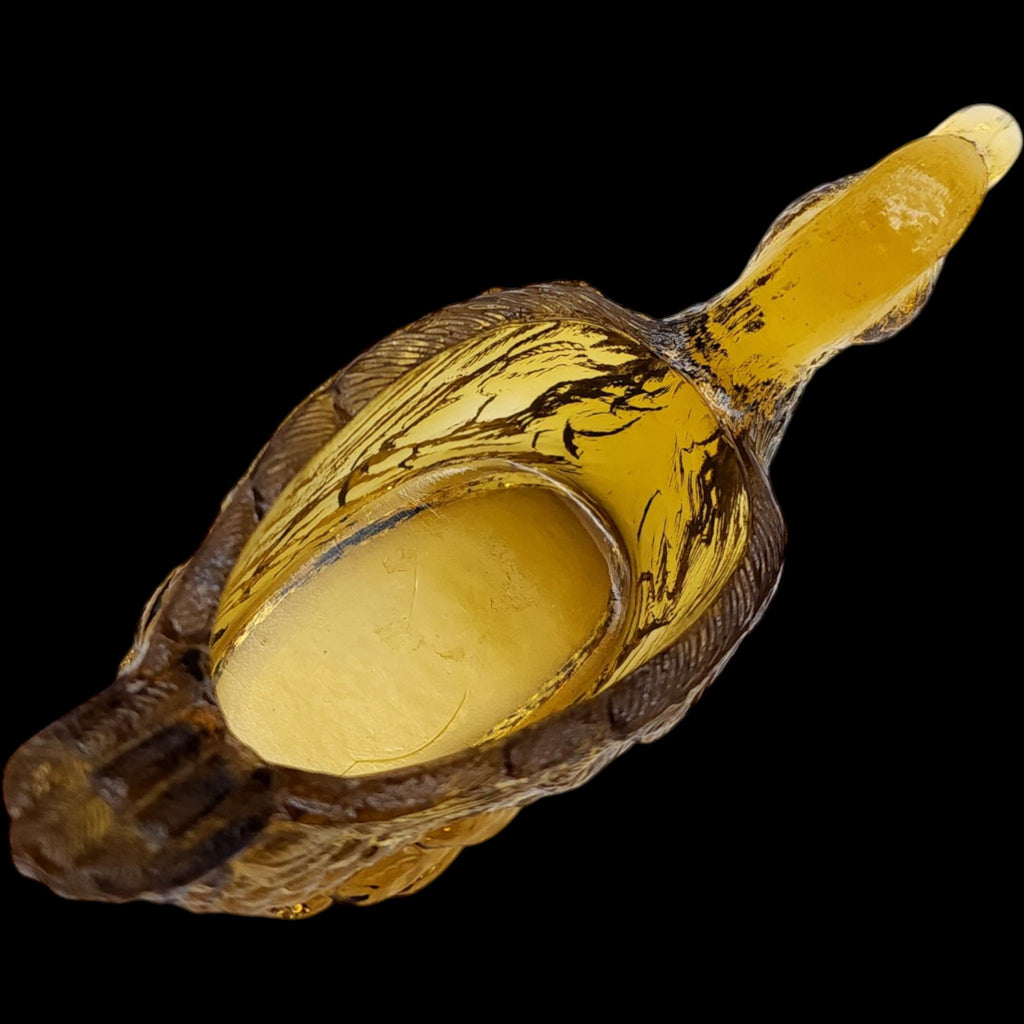 Westmoreland Amber Glass Duck Salt Dip Cellar Figural Dish