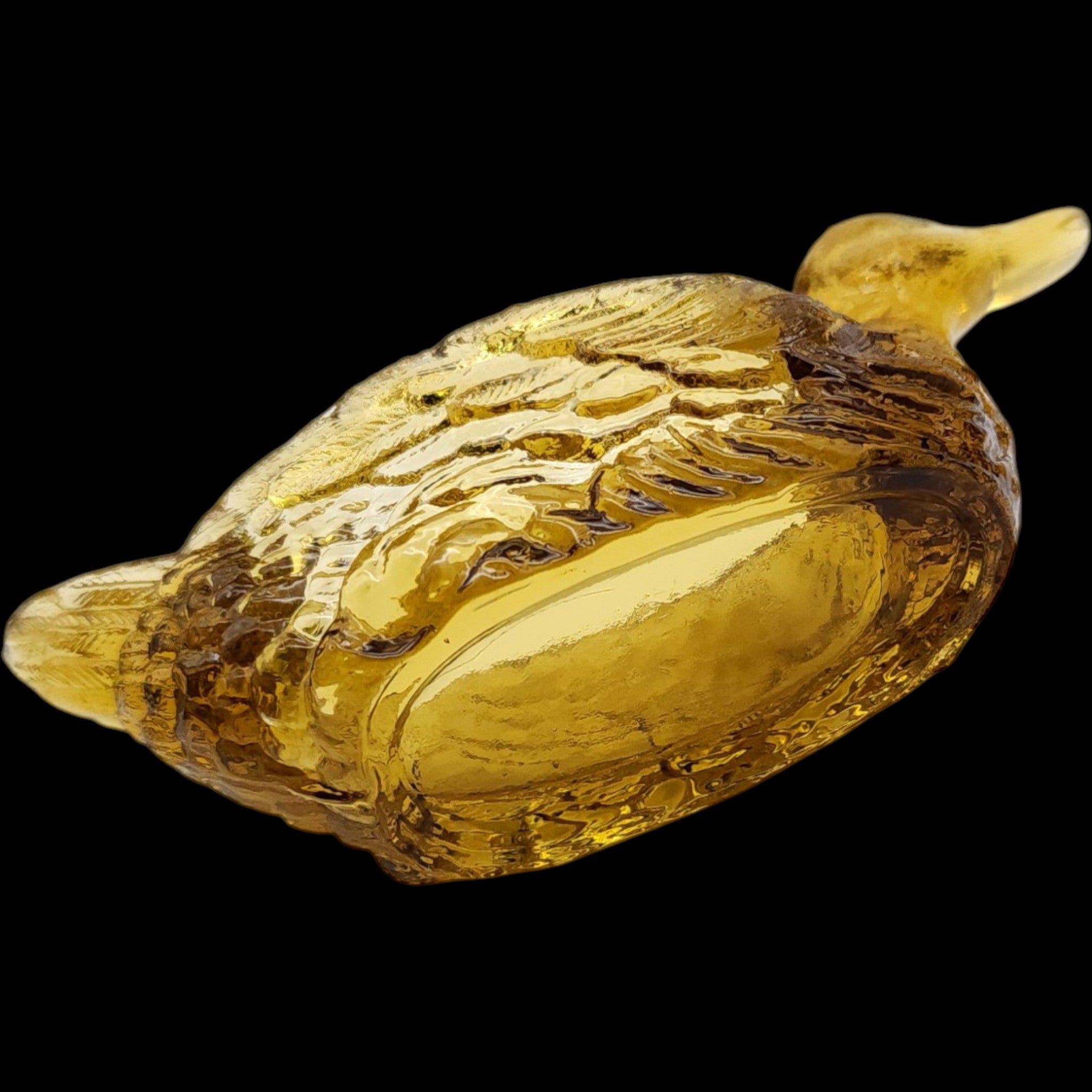 Westmoreland Amber Glass Duck Salt Dip Cellar Figural Dish