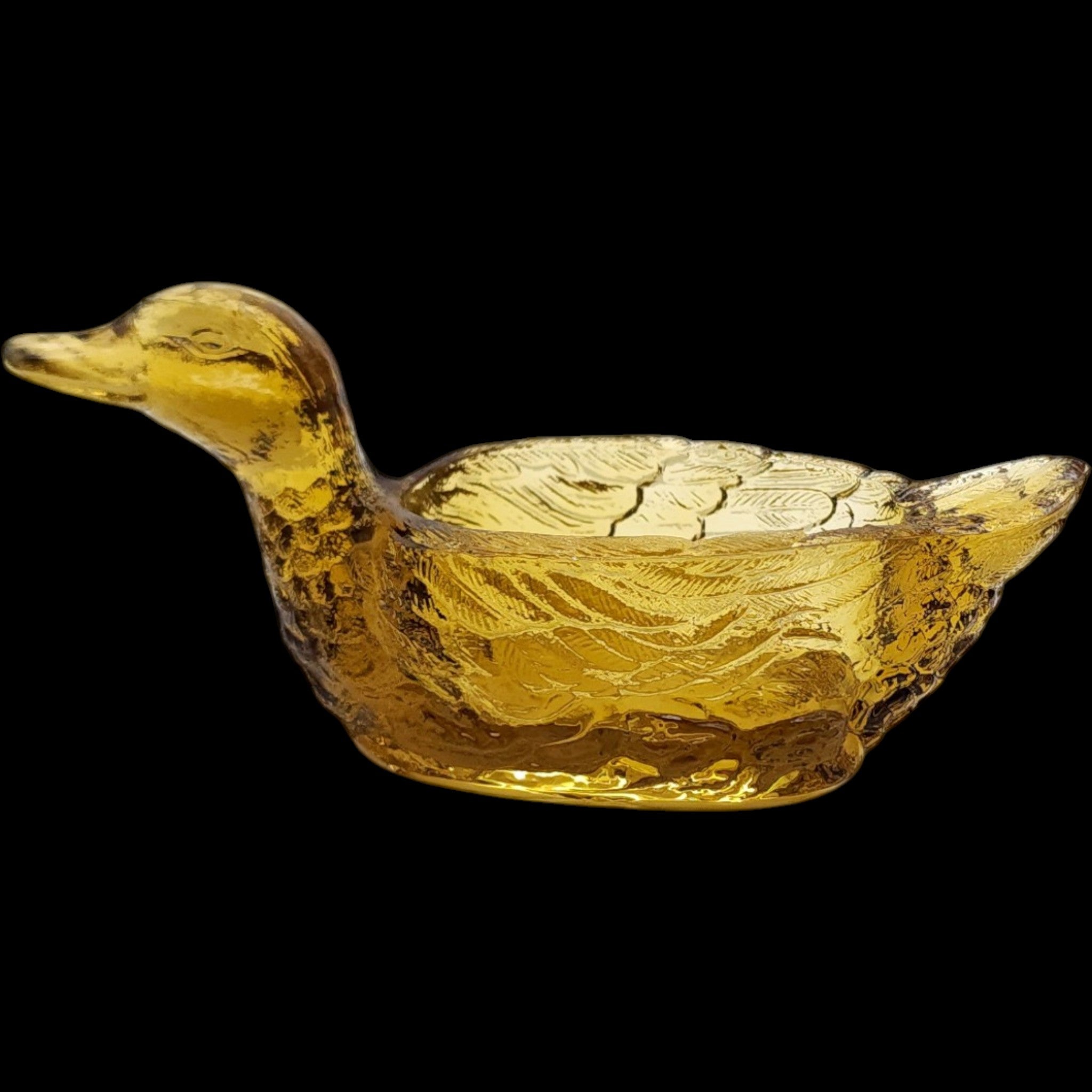 Westmoreland Amber Glass Duck Salt Dip Cellar Figural Dish