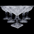 Westmoreland Clear Glass Champagne / Sherbet Glasses English Hobnail Set of 6