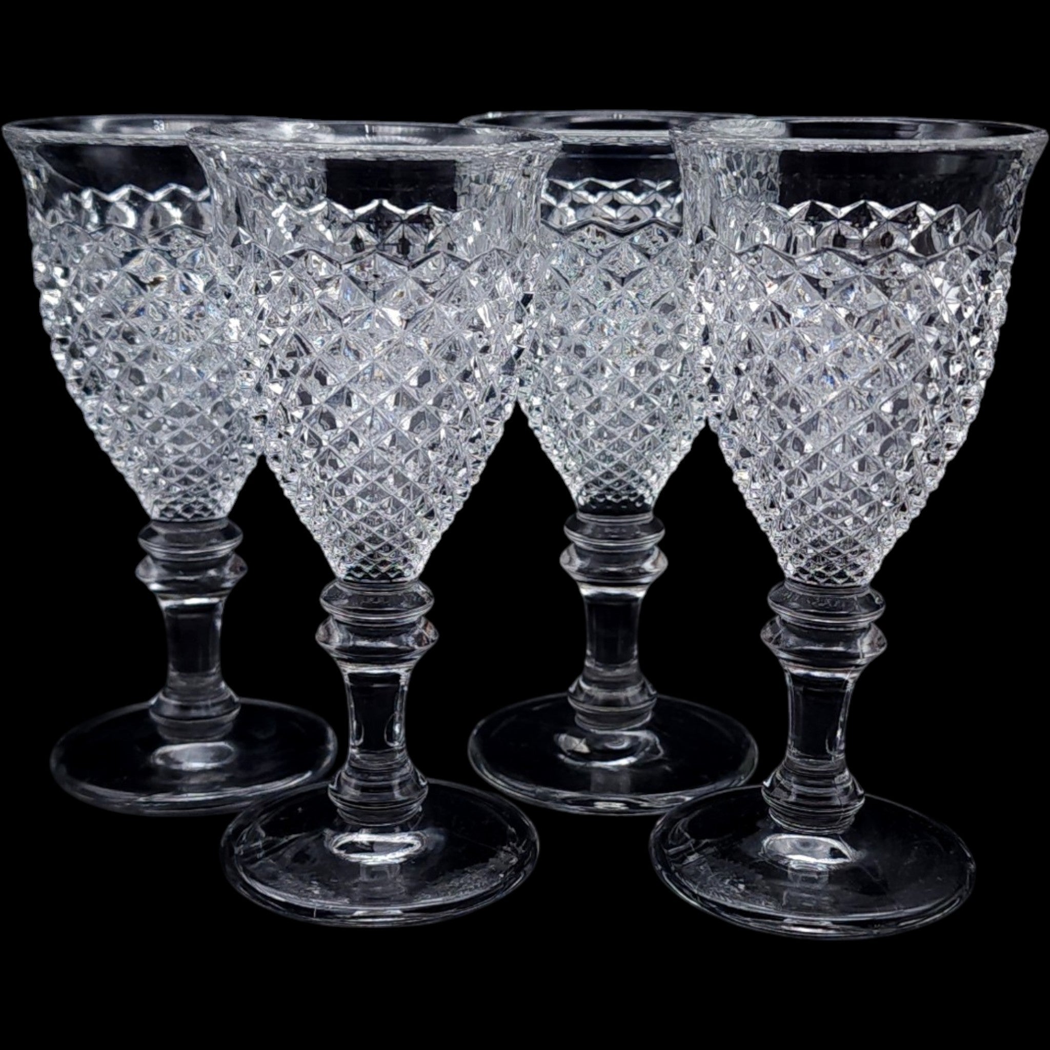 Westmoreland Clear Glass Cordial Glasses English Hobnail Set of 4