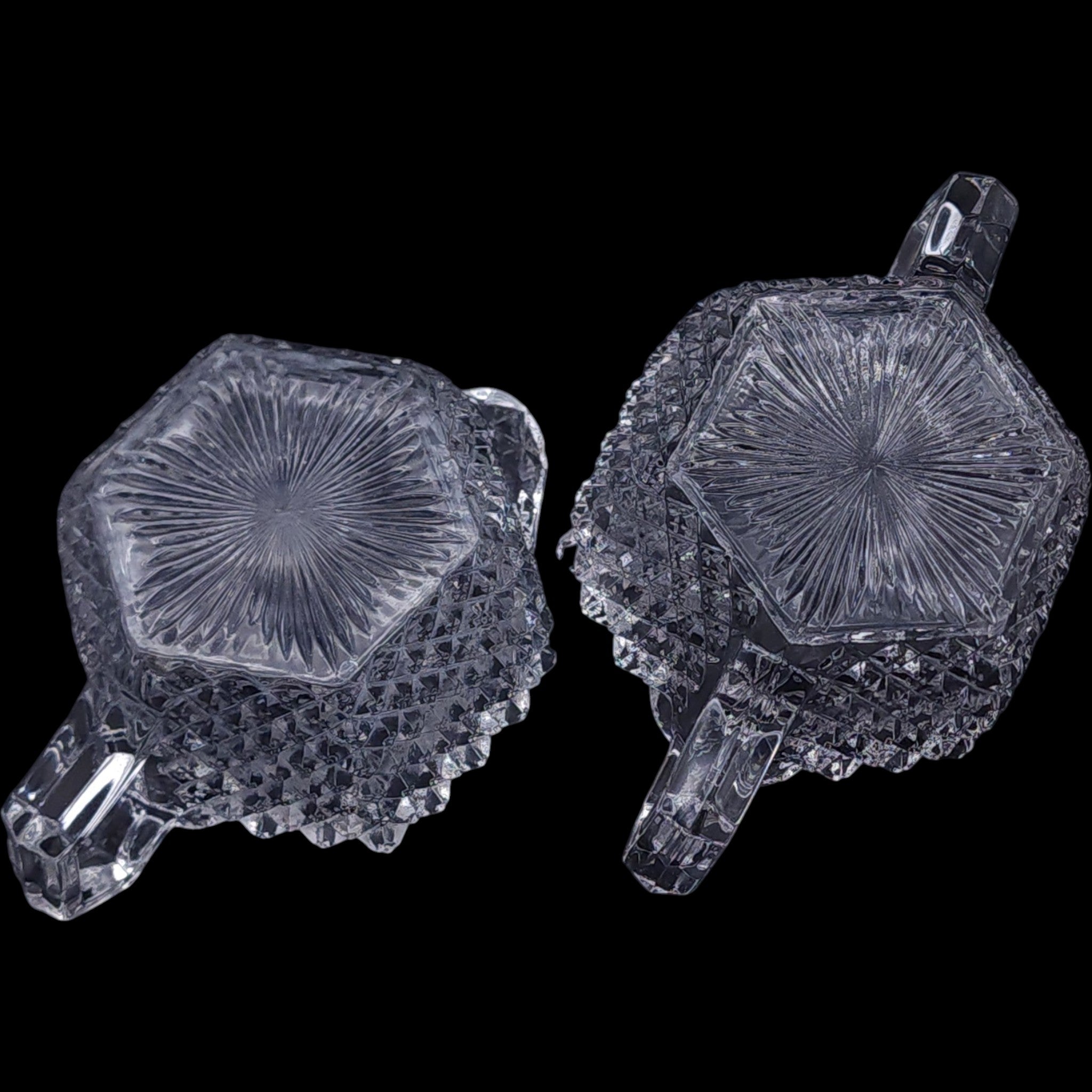 Westmoreland English Hobnail Clear Glass Creamer & Sugar Set