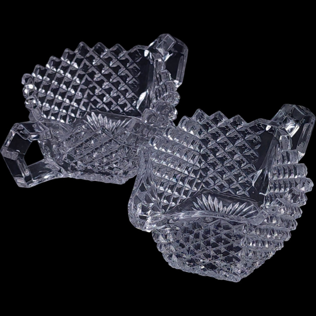 Westmoreland English Hobnail Clear Glass Creamer & Sugar Set