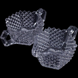 Westmoreland English Hobnail Clear Glass Creamer & Sugar Set