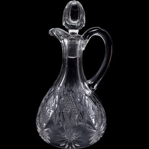 Westmoreland Sterling Blazing Star Pinwheel Clear Glass Cruet with Stopper
