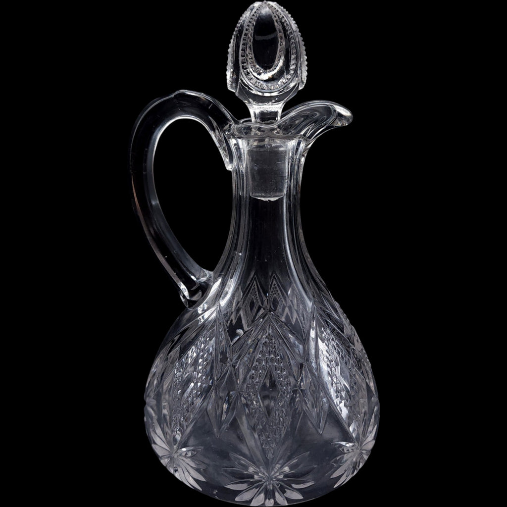 Westmoreland Sterling Blazing Star Pinwheel Clear Glass Cruet with Stopper