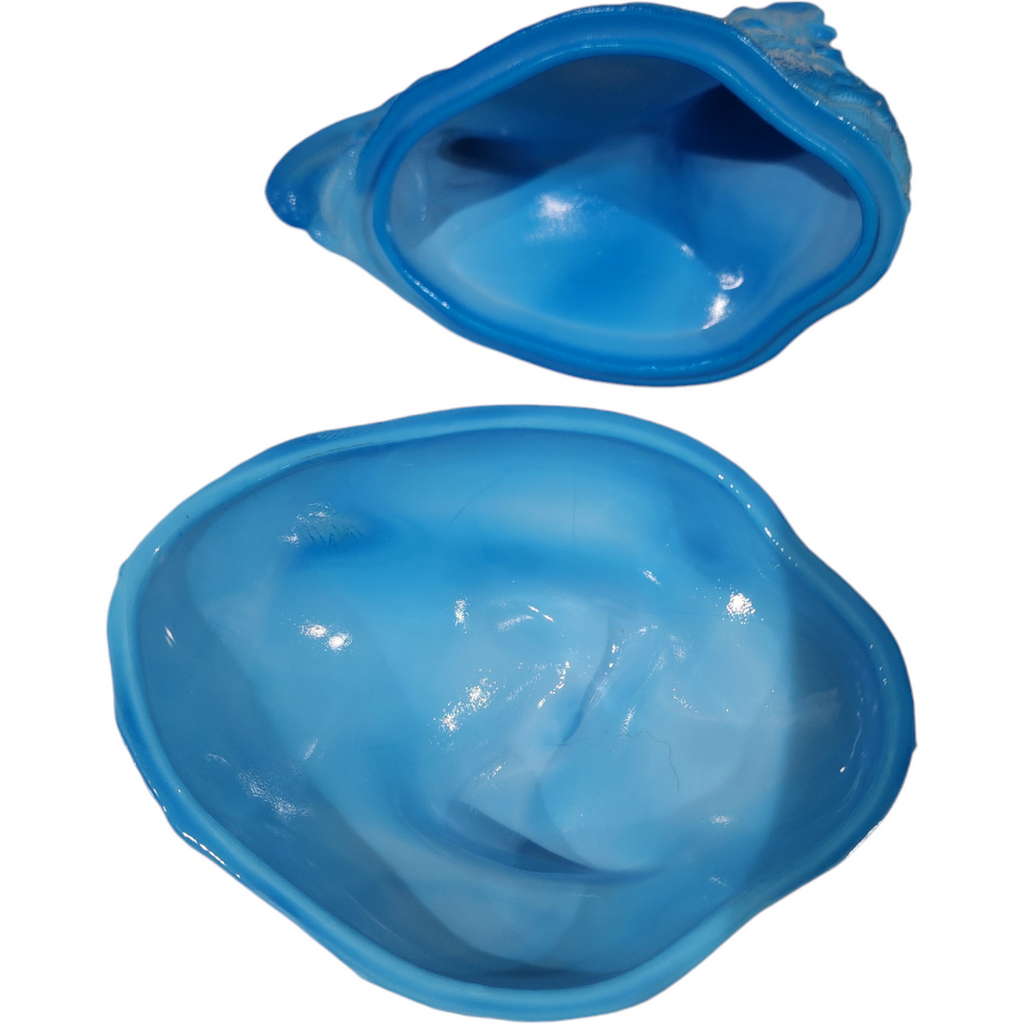 Westmoreland Blue Opaque Slag Glass Standing Rooster Box & Lid