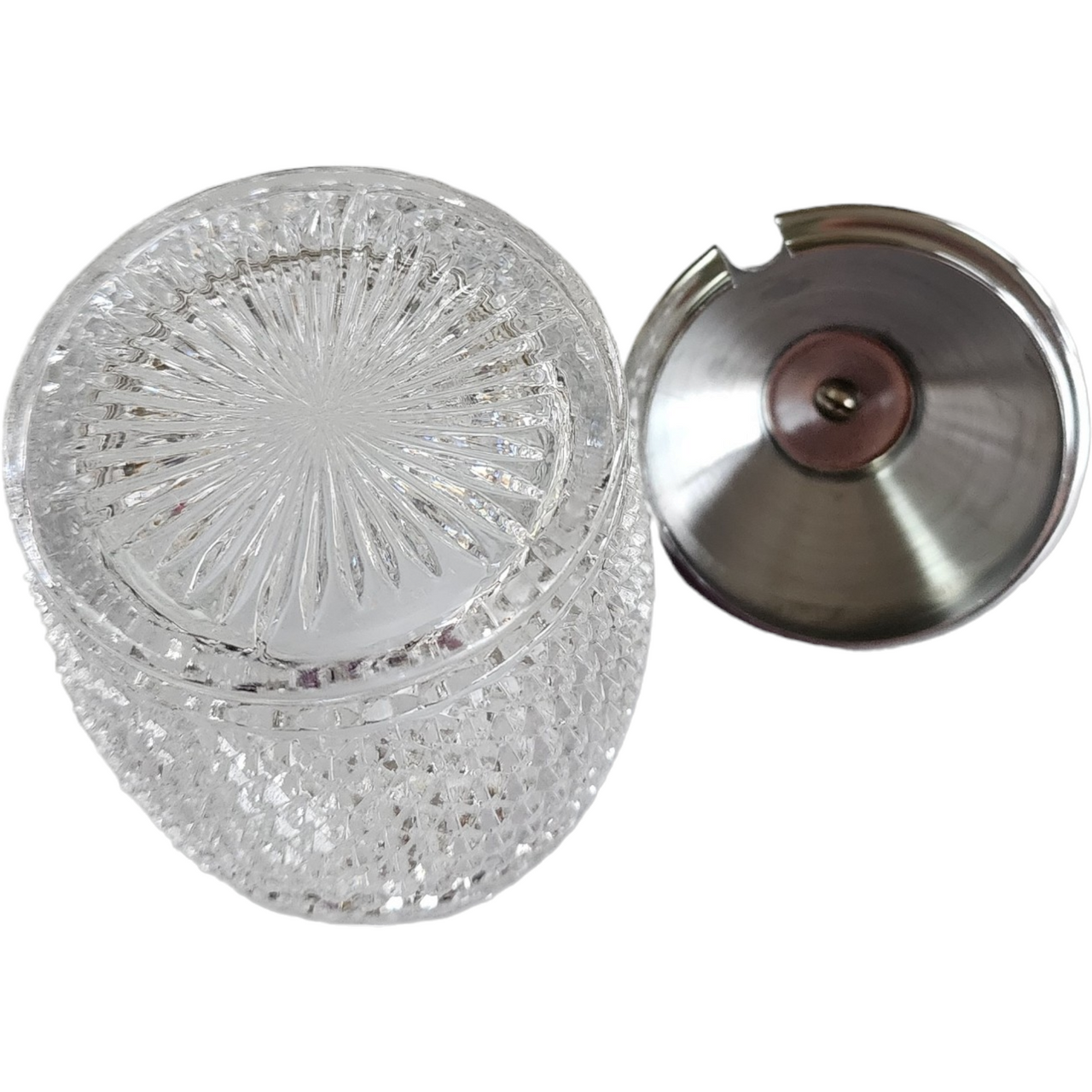 Westmoreland English Hobnail Clear Marmalade with Metal Lid