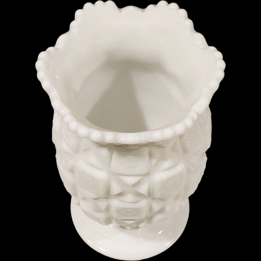 Westmoreland Old Quilt Milk Glass Celery Vase