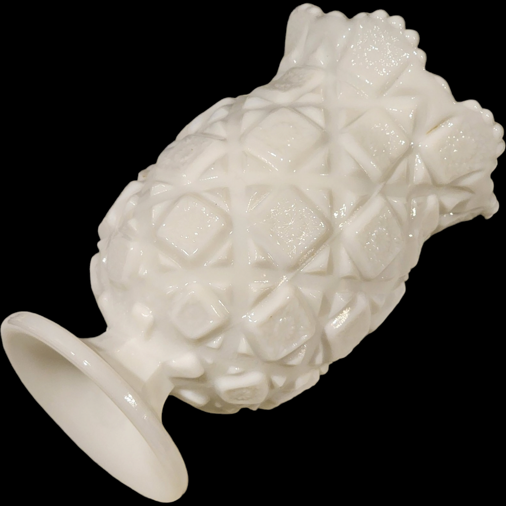 Westmoreland Old Quilt Milk Glass Celery Vase