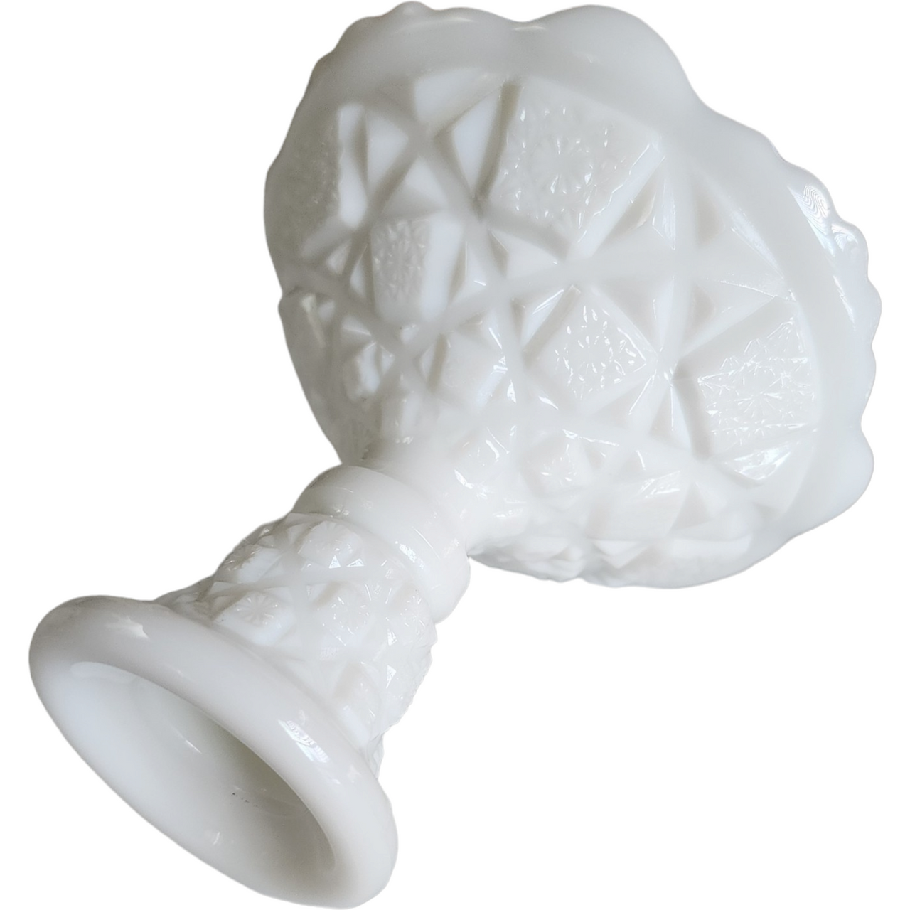 Westmoreland Old Quilt Milk Glass Single Light Candlestick