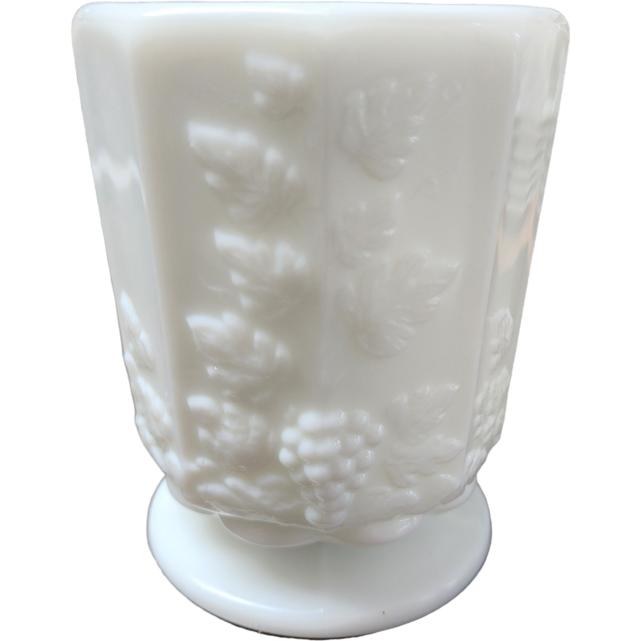 Westmoreland Paneled Grape Milk Glass Open Sugar
