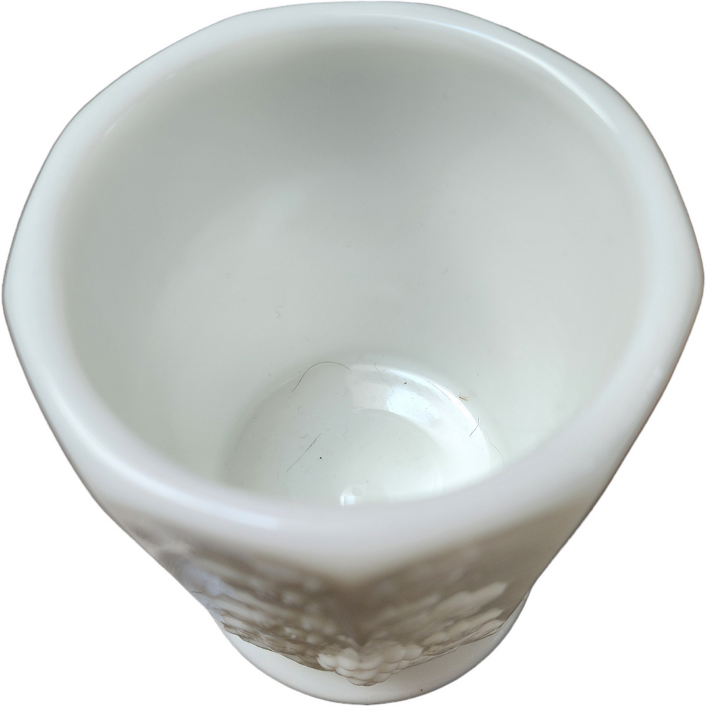 Westmoreland Paneled Grape Milk Glass Open Sugar