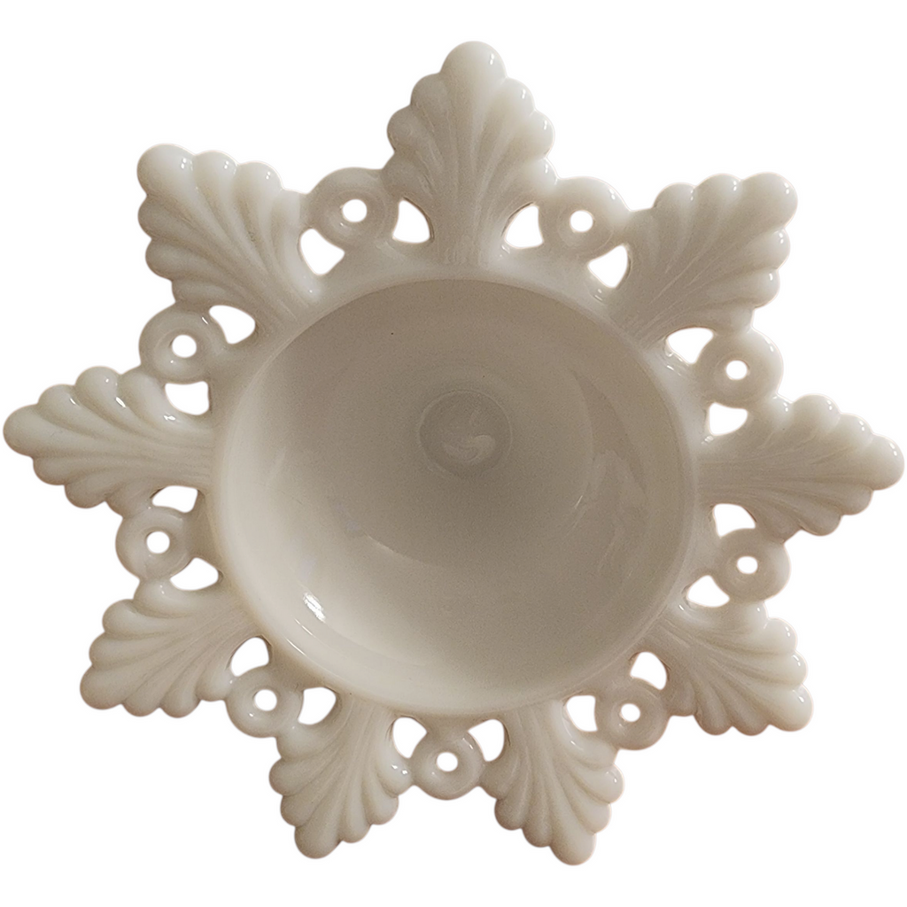 Westmoreland Ring and Petal Milk Glass Single Light Candlestick