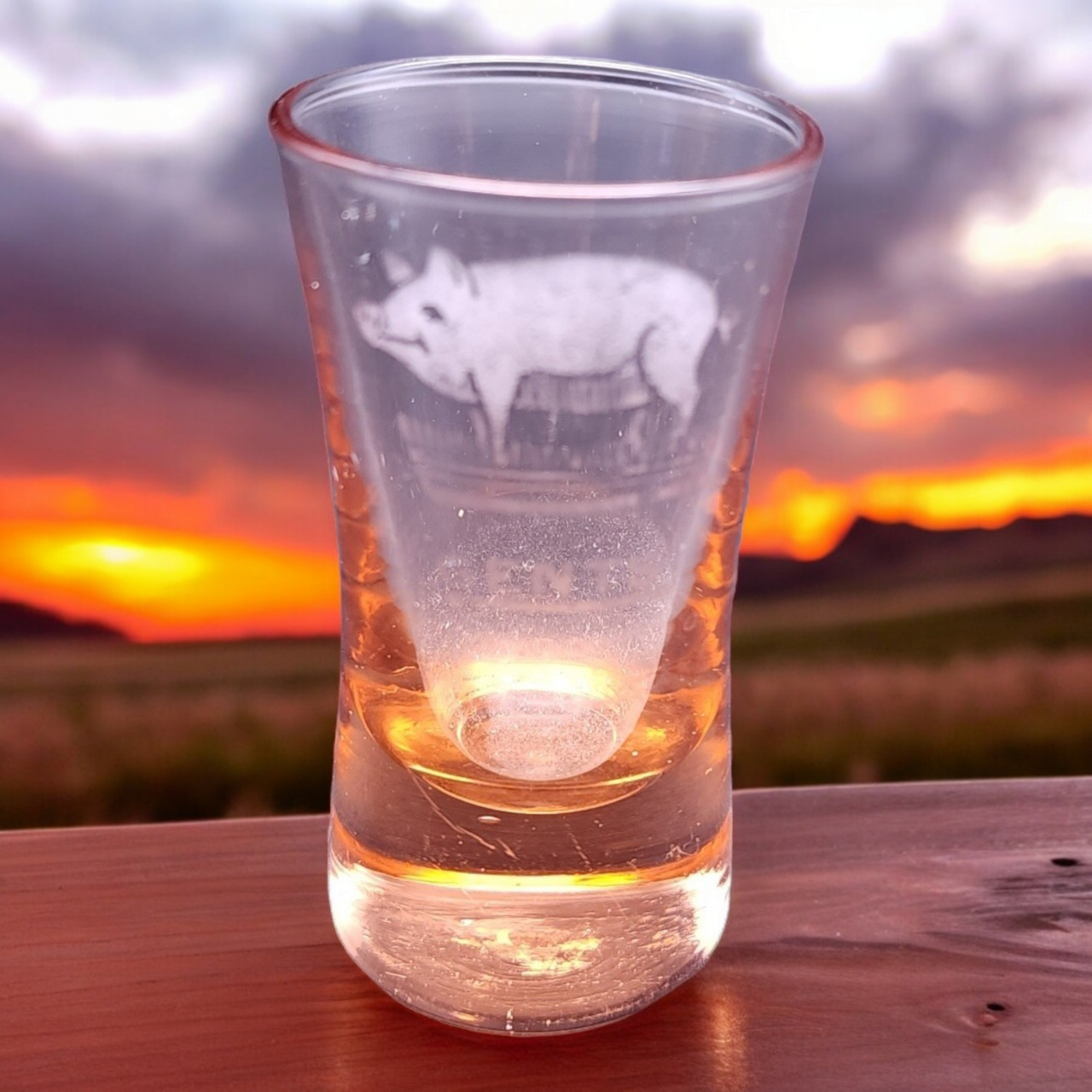 Whiskey Pig Gents Ladies Pink Shot Glass