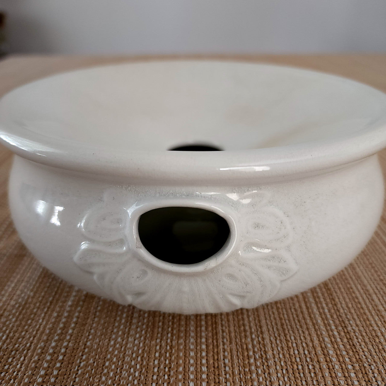 White Royal Ironstone China Spittoon Cuspidor