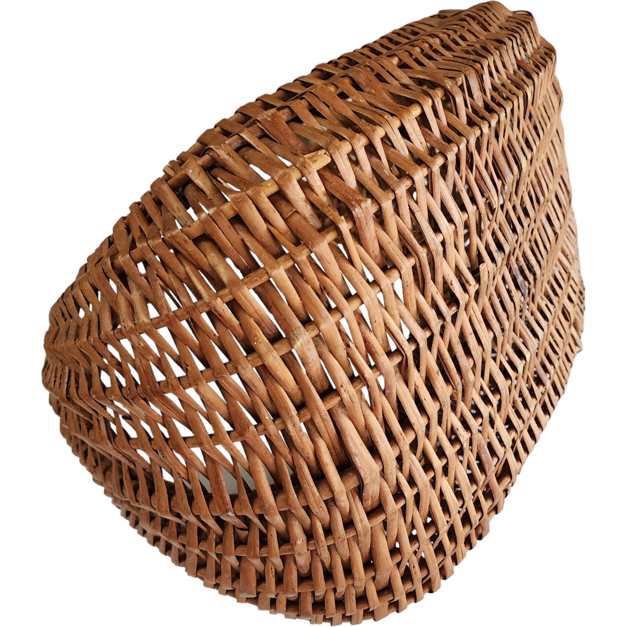 Vintage Wicker Rattan Basket Farmhouse Home Decor Large Storage Primitive