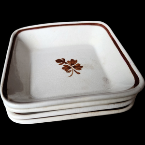 Wilkinson, Arthur J Copper Tea Leaf Center Copper Band Farmhouse Nappy Set of 4