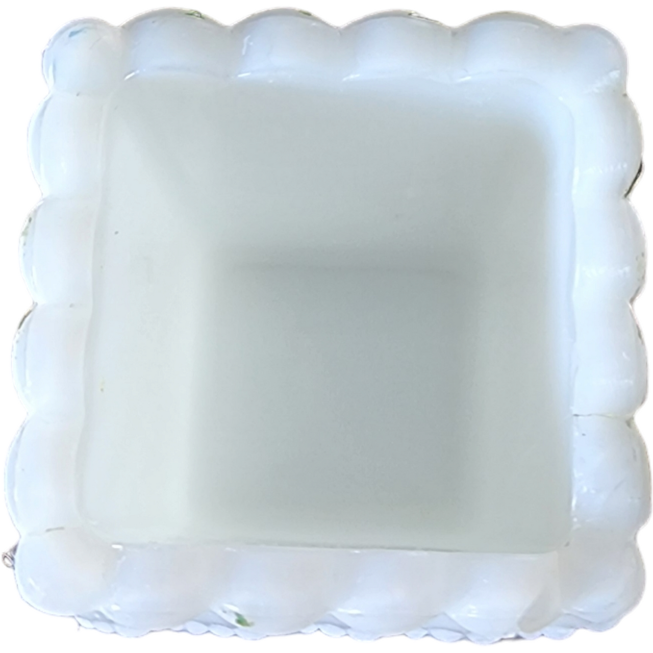 Wirths Bros Square Milk Glass EAPG Toothpick Holder Ribbed Pattern