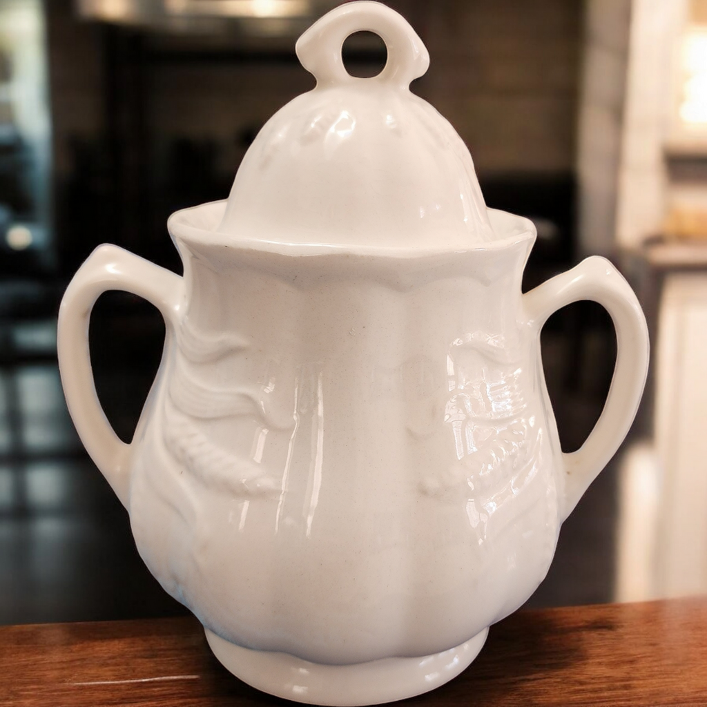 Wm Adams & Sons England Real Ironstone China Farmhouse Sugar Bowl