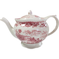 Wood & Sons Seaforth Pink Rope Edge, Scallop Teapot & Lid 5+ Cups