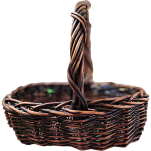 Woven Reed Wicker Oval Hanging Carry Egg Apple Fruit Picnic Basket  Farmhouse Primitive