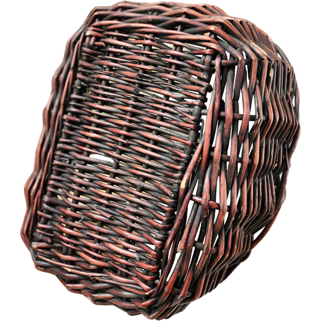 Woven Reed Wicker Oval Hanging Carry Egg Apple Fruit Picnic Basket  Farmhouse Primitive