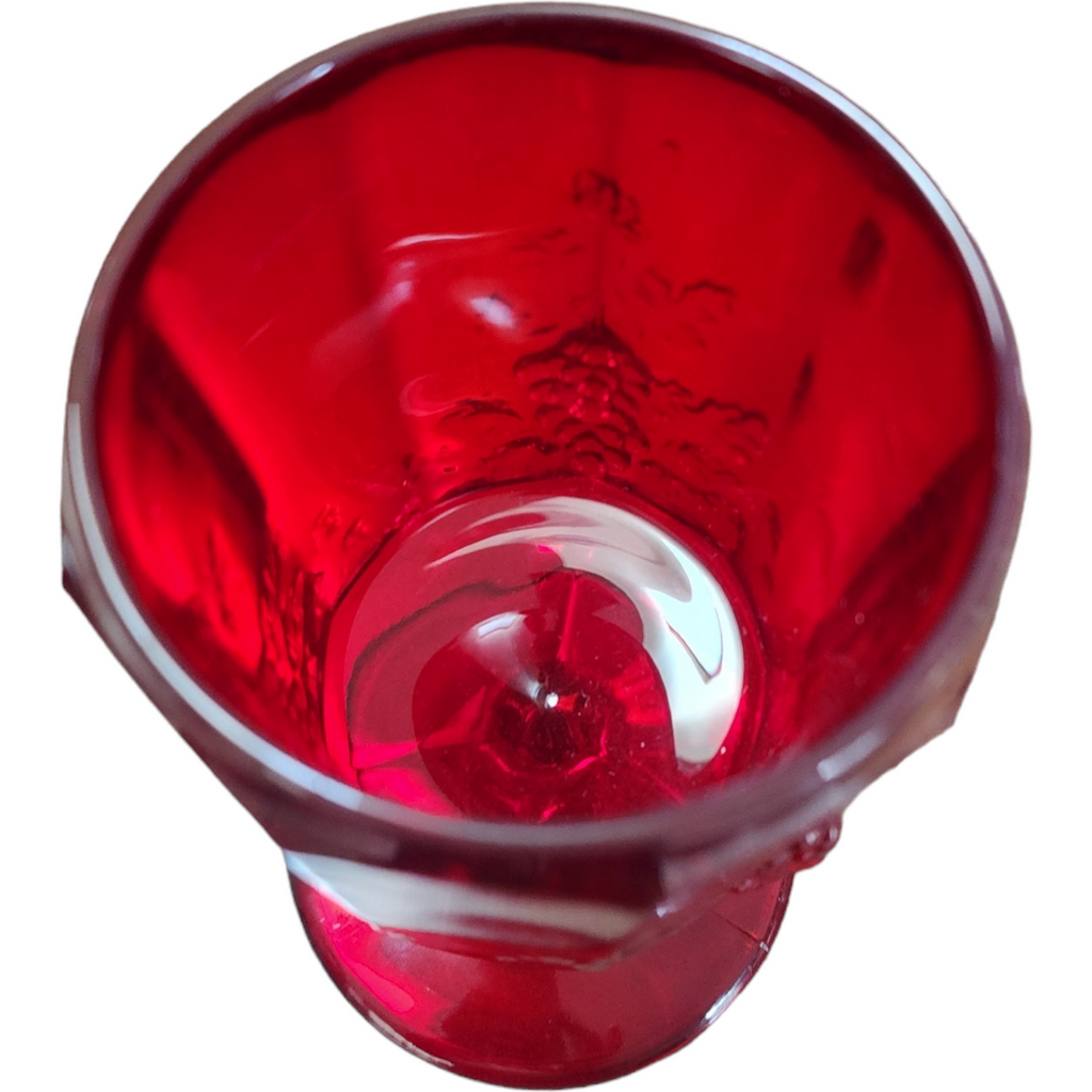 Wright Glass L G Panel Grape Ruby Water Goblet