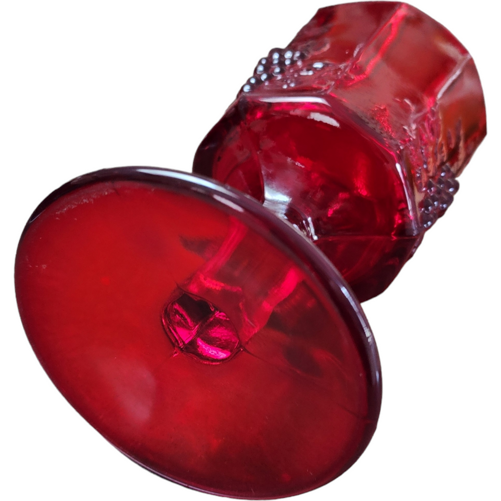 Wright Glass L G Panel Grape Ruby Water Goblet