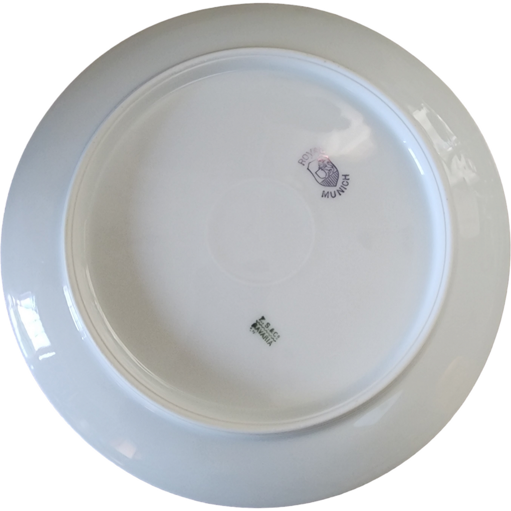 Z.S. & Co Bavaria Hand Painted Purple Violets Gold Trim Plate