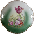 Z S & Co Scherzer Gold Filigree Floral In Center Handled Torte Plate