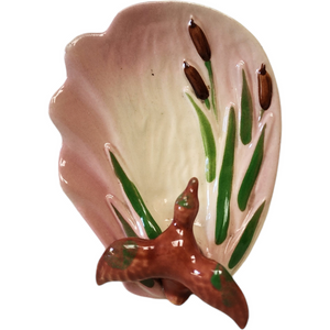 Zanesville Ohio Pottery Duck and Cattail Tray Dish