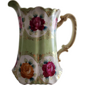 Japan Moriage Hand Painted Floral & Gold Pitcher