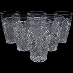 Westmoreland Clear Glass 8 oz Flat Tumblers English Hobnail Set of 6