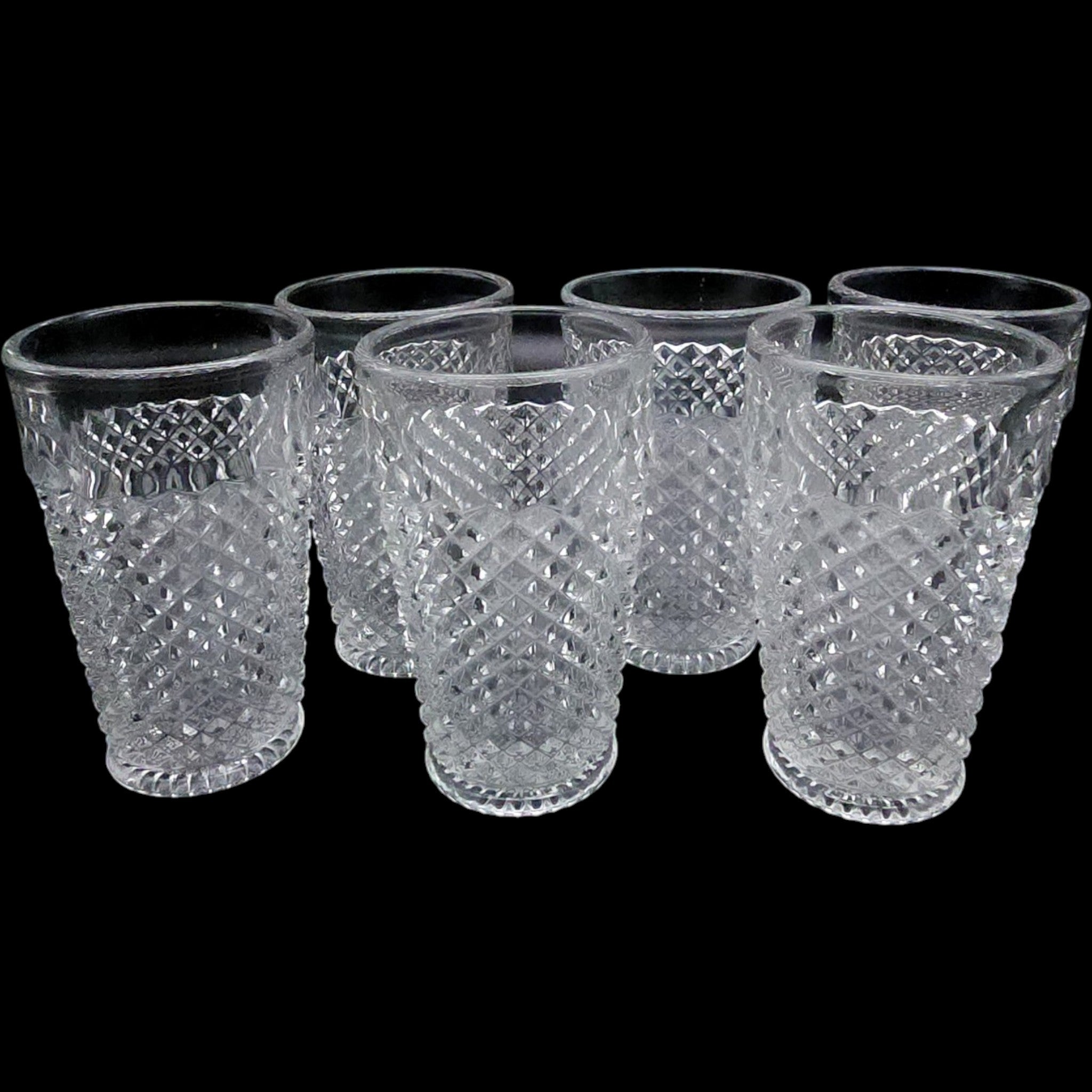 Westmoreland Clear Glass 8 oz Flat Tumblers English Hobnail Set of 6