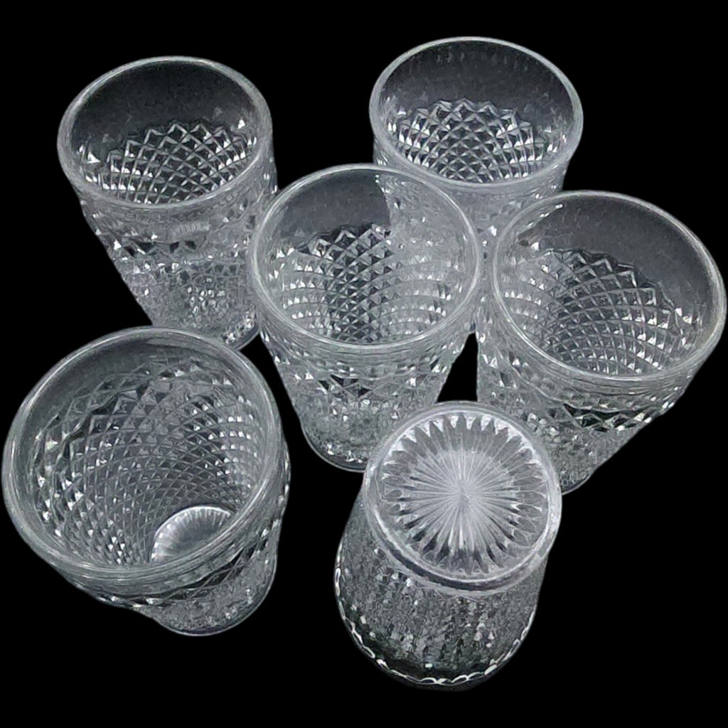 Westmoreland Clear Glass 8 oz Flat Tumblers English Hobnail Set of 6
