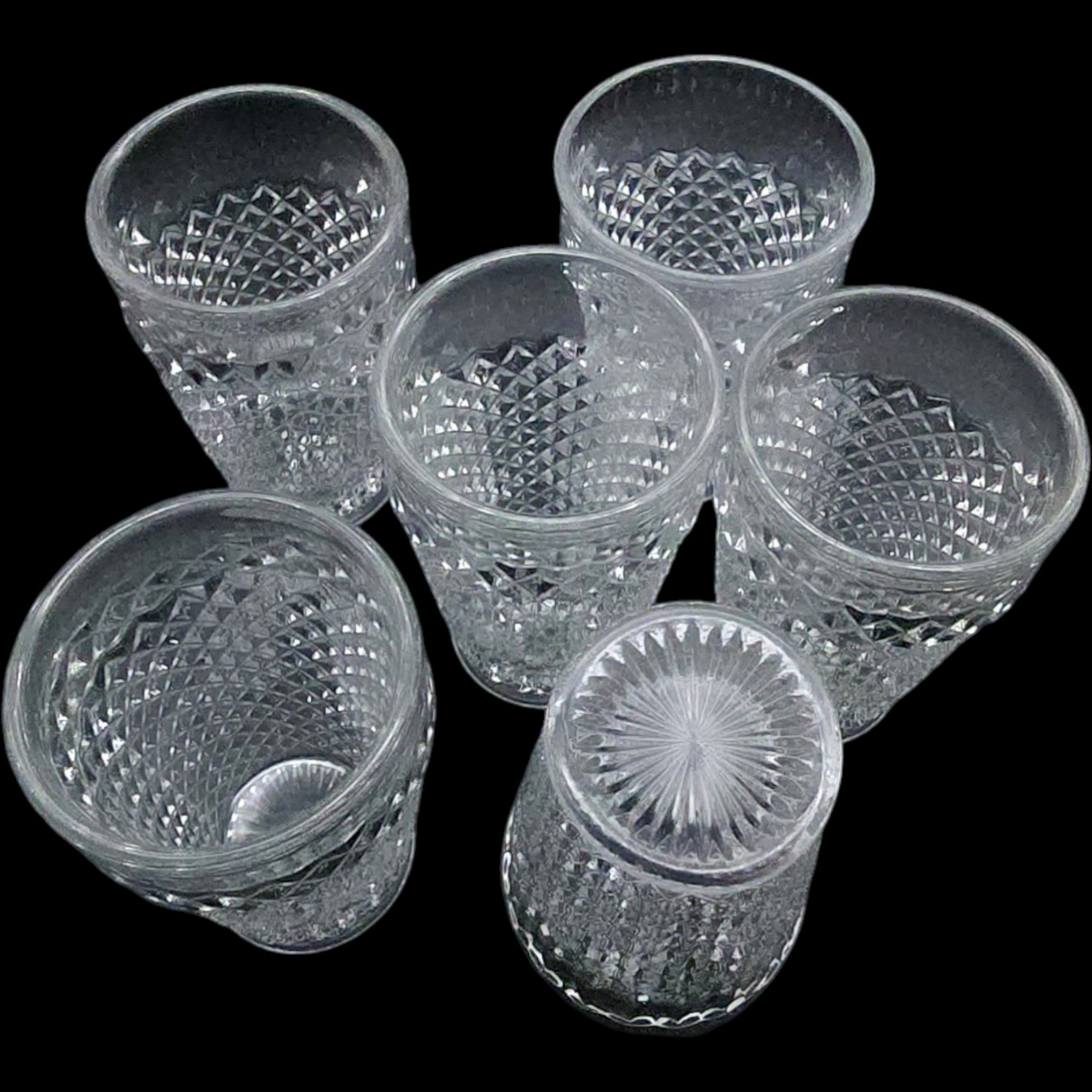 Westmoreland Clear Glass 8 oz Flat Tumblers English Hobnail Set of 6
