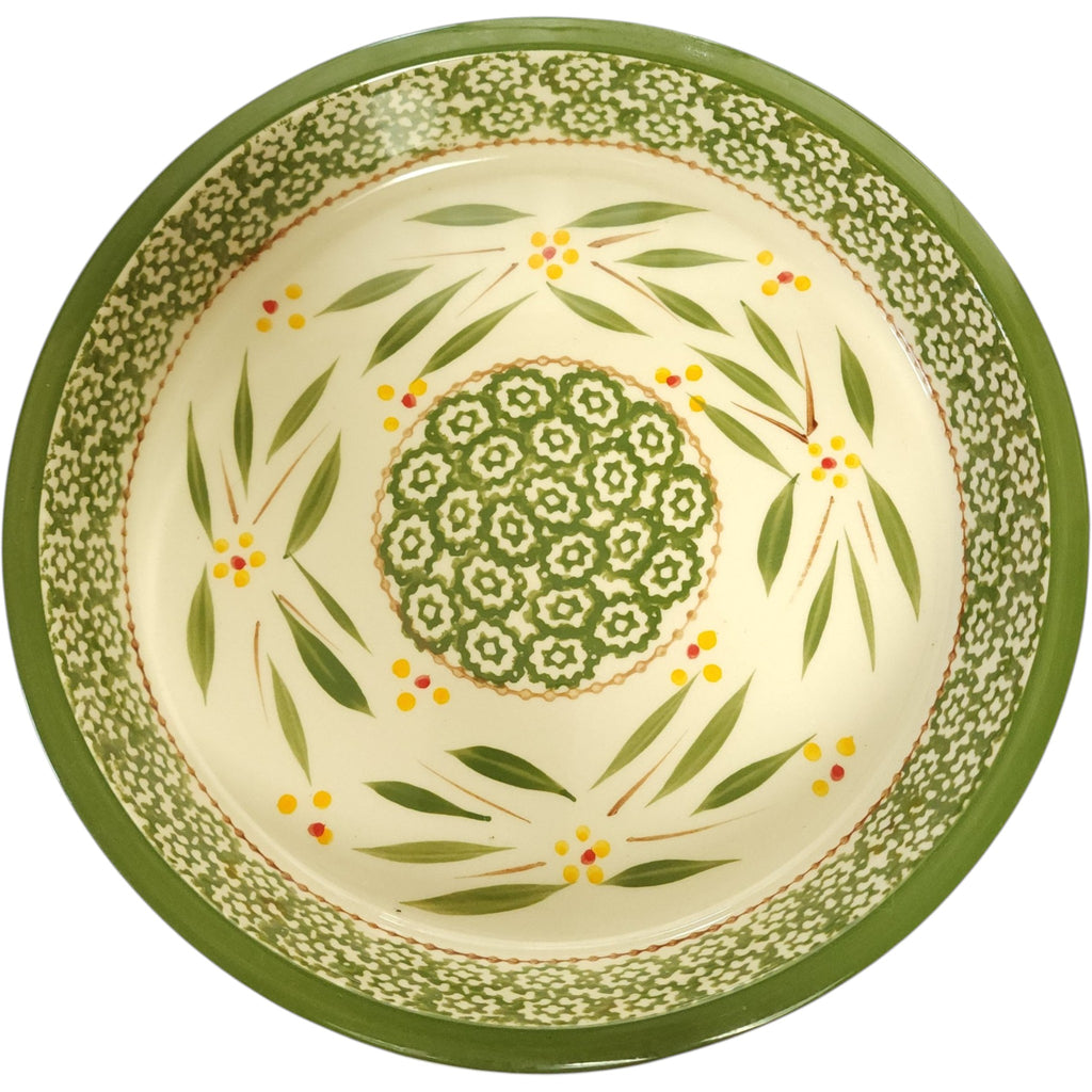 Temp-tations Old World Green Hand-Painted 10" Ceramic Cake Pan