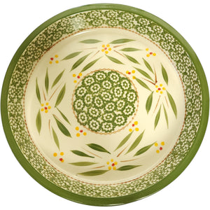 Temp-tations Old World Green Hand-Painted 10" Ceramic Cake Pan