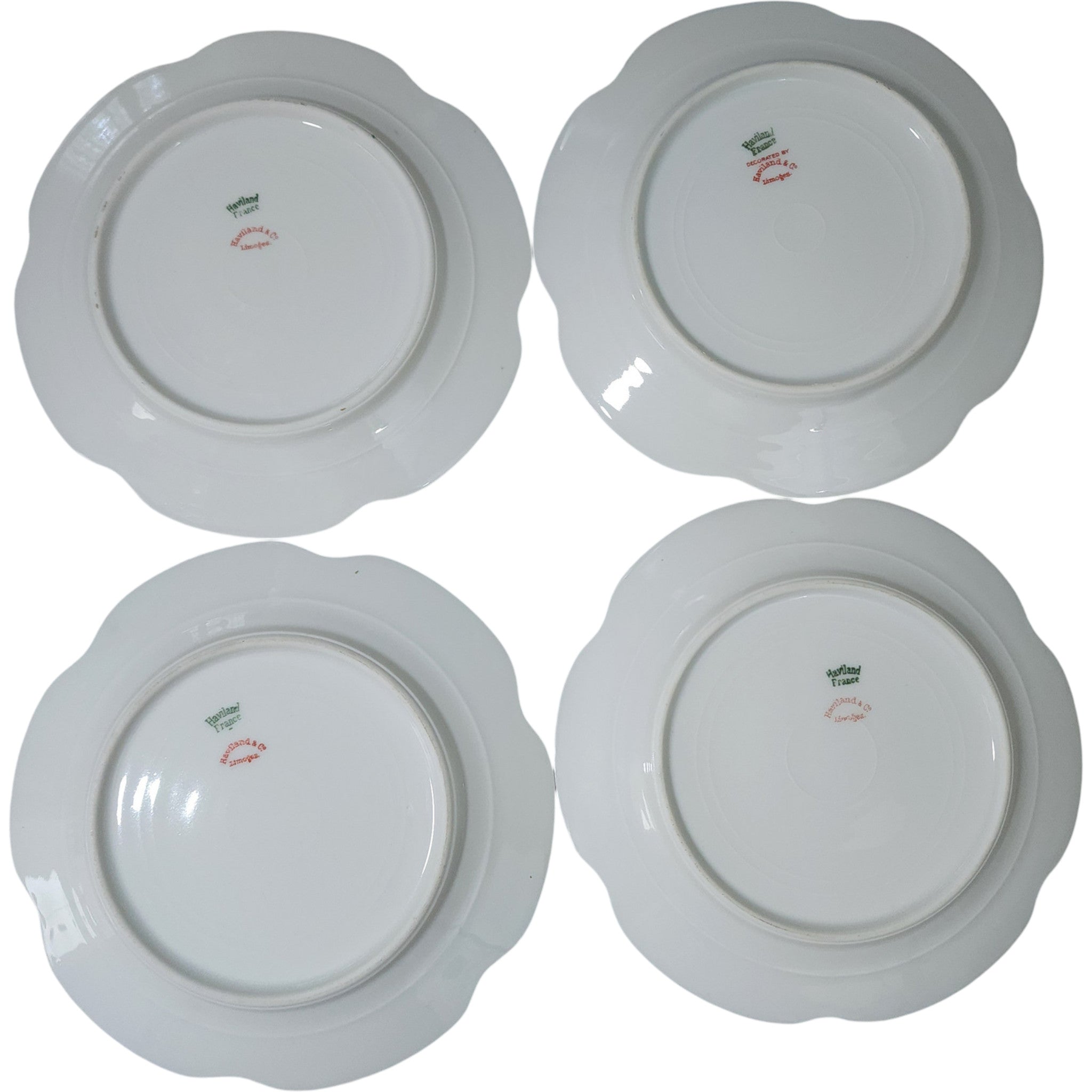 Set of 4 Antique Haviland Limoges Schleiger 24 Ranson Gold Bread & Butter Plates 6 1/4"