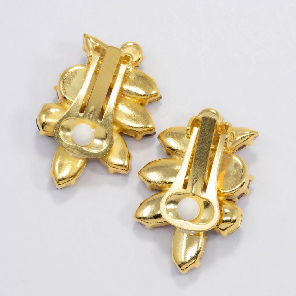 Vintage Bohemian Glass Clip Earrings
