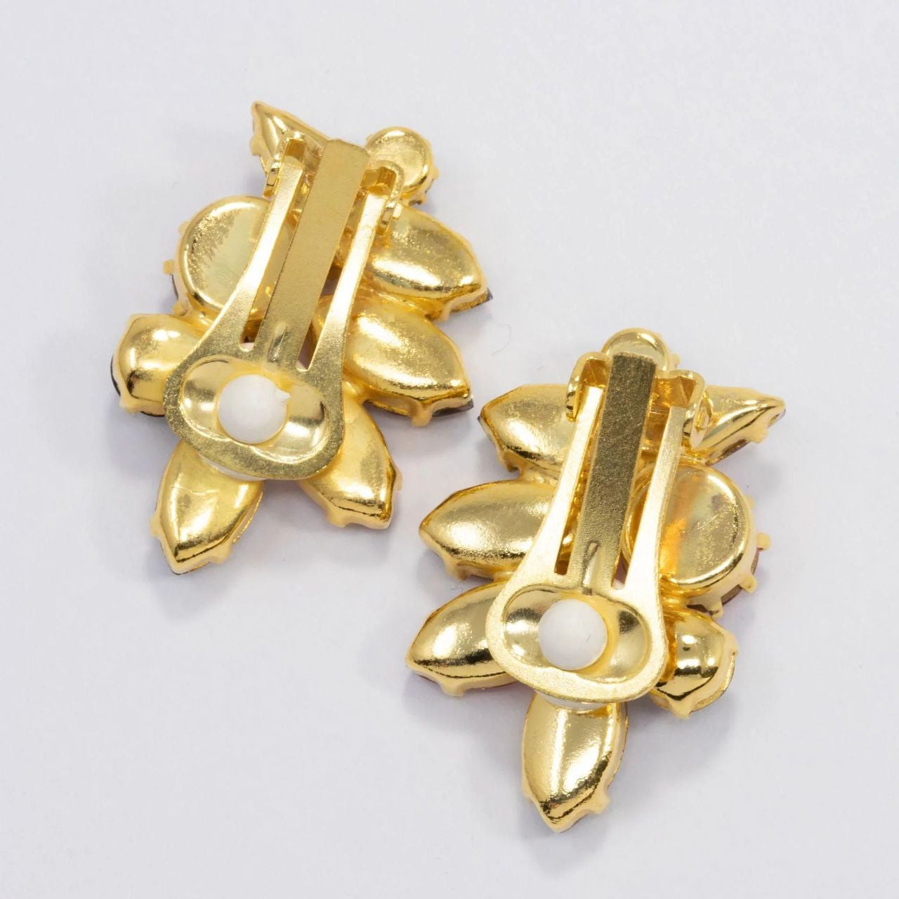 Vintage Bohemian Glass Clip On Earrings